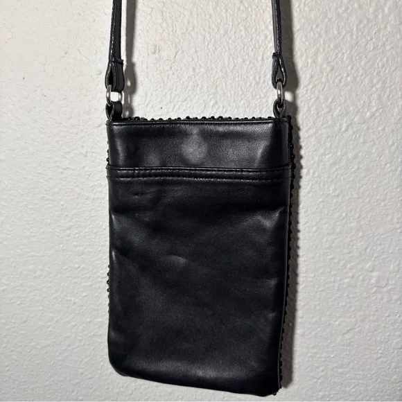 Mary Frances Take A Sip Pink Cocktail Phone Pouch Crossbody Beaded Leather Purse - Picture 4 of 6